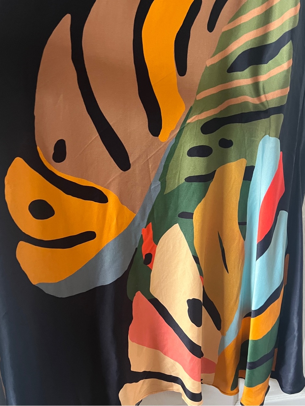Farm Rio For Anthropologie Tropical Black Halter Leaf Print Dress Size XS - Picture 7 of 16